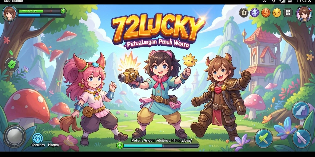 Screenshot menunjukkan aksi seru dalam game Anime 72LUCKY.