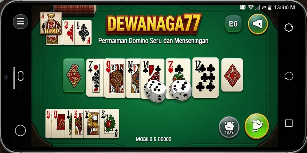Tampilan antarmuka DEWANAGA77 saat bermain Domino online.
