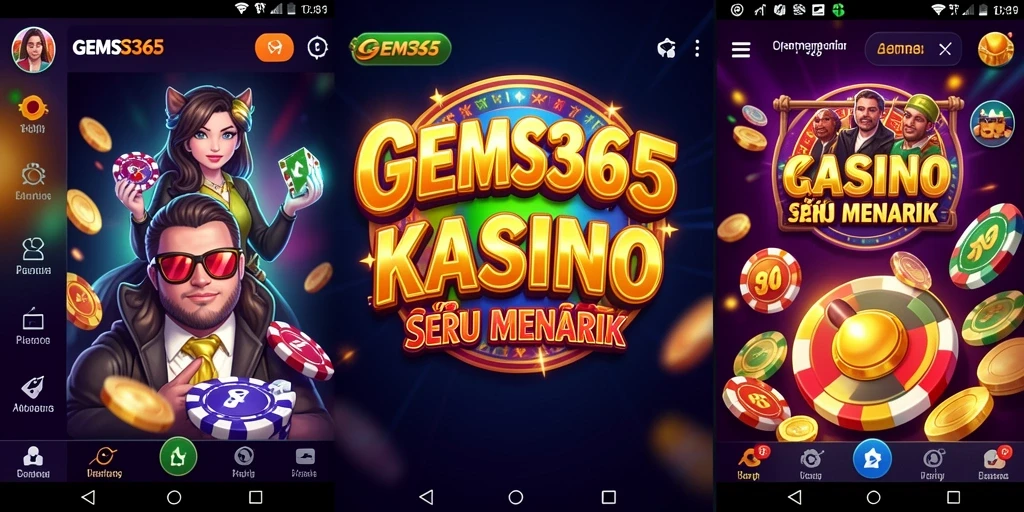 Tampilan menarik permainan Kasino dalam GEMS365 yang menggugah selera.