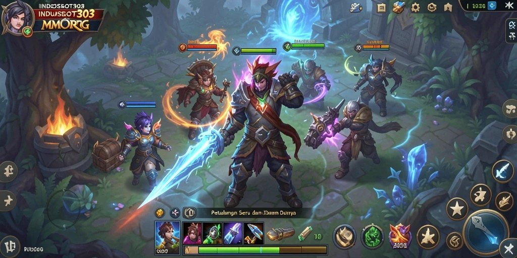 Tangkapan layar yang menunjukkan aksi mendebarkan dalam permainan MMORPG INDOSLOT303.