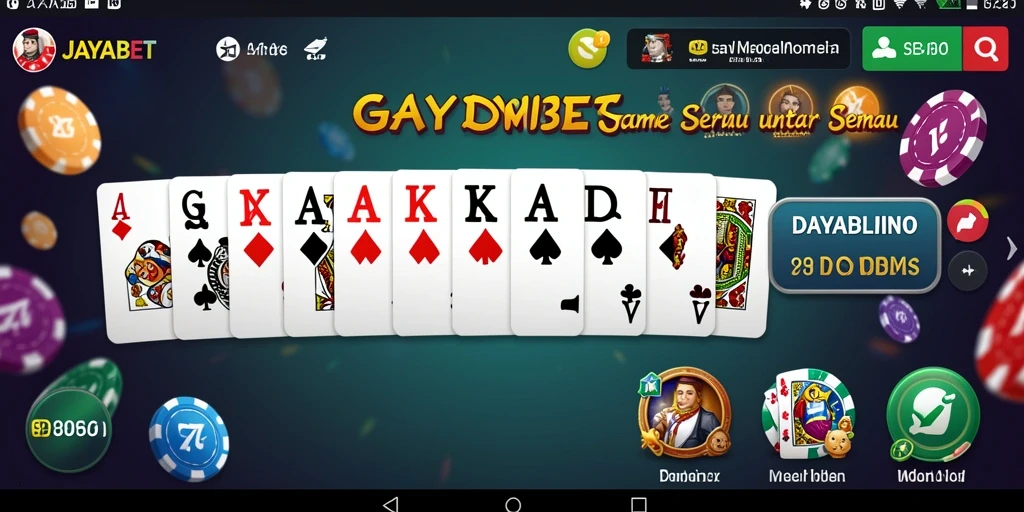 Tampilan gameplay JAYABET dengan grafis menarik dan antarmuka pengguna yang intuitif.