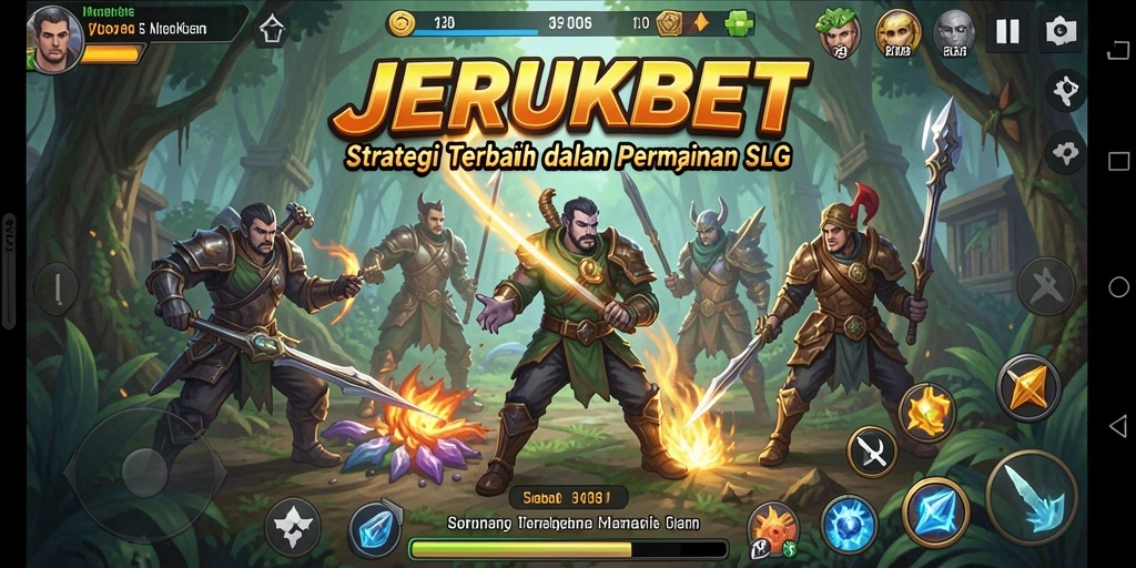 Screenshot menunjukkan aksi gameplay strategis dalam JERUKBET.