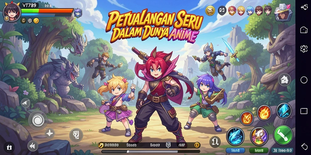 Screenshot gameplay VT789 menampilkan aksi seru di dunia Anime.