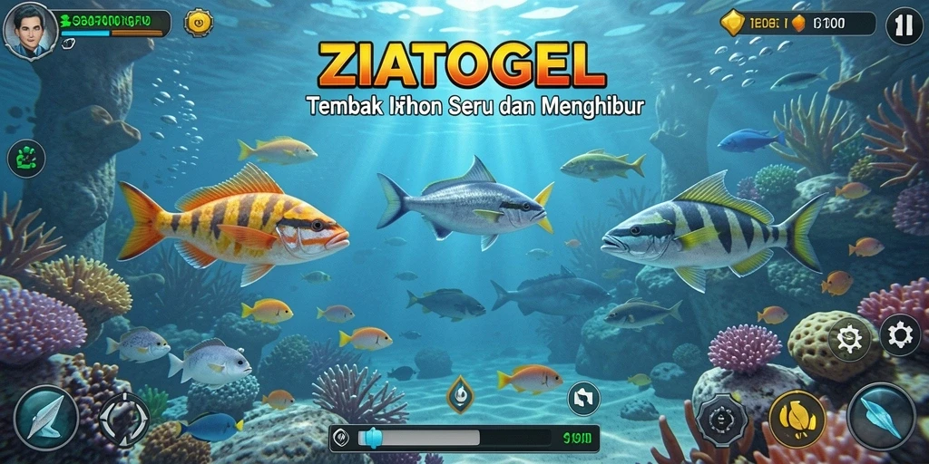 Tampilan gameplay menembak ikan yang seru di ZIATOGEL.